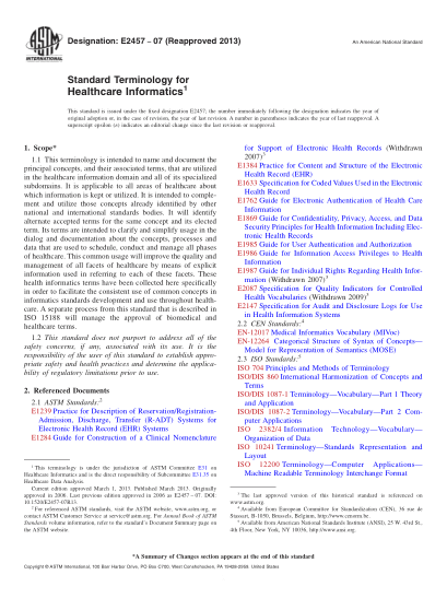 ASTM E2457-2007(2013)衛生保健信息學(xué)術(shù)語(yǔ)Standard Terminology for Healthcare Informatics