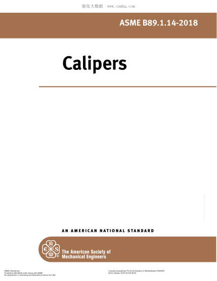 ASME B89.1.14-2018 Calipers