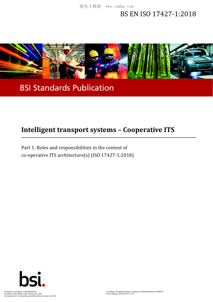EN ISO 17427-1-2018 Intelligent transport systems - Cooperative ITS - Part 1: Roles and responsibilities in the context of co-operative ITS architecture(s) (ISO 17427-1:2018)