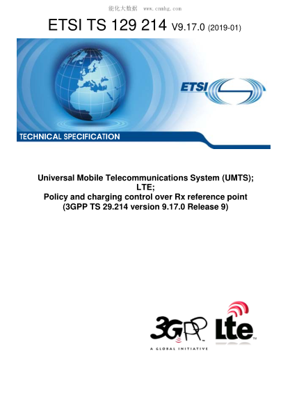 ETSI TS 129 214/2-2019 Universal Mobile Telecommunications System (Umts); Lte; Policy And Charging Control Over Rx Reference Point (3Gpp Ts 29.214 Version 9.17.0 Release 9)