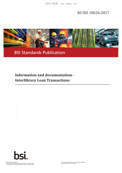 BS ISO 18626-2017 Information And Documentation. Interlibrary Loan Transactions