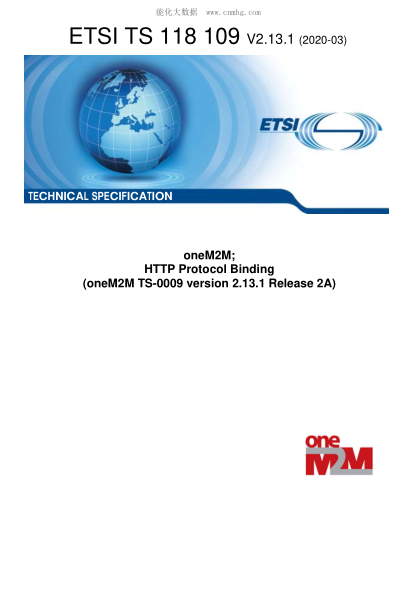 ETSI TS 118 109-2020 Onem2M; Http Protocol Binding (Onem2M Ts-0009 Version 2.13.1 Release 2A)