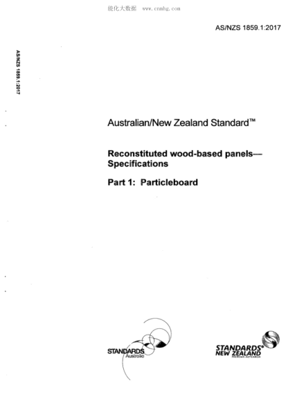 AS/NZS 1859.1-2017 Reconstituted wood-based panels - Specifications Part 1: Particleboard