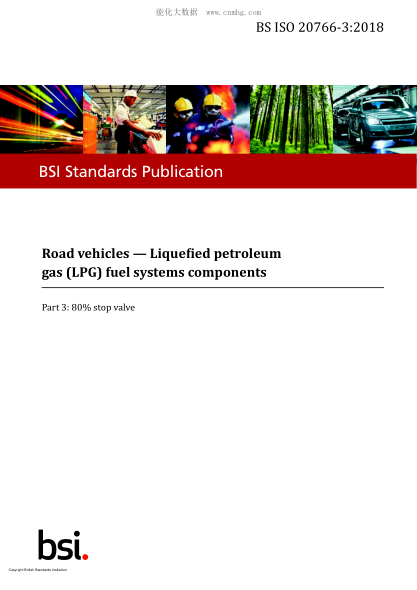 BS ISO 20766-3-2018 Road vehicles. Liquefied petroleum gas (LPG) fuel systems components. 80% stop valve