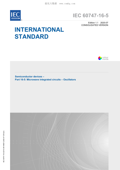 IEC 60747-16-5-2020 半導體器件--第16-5部分:微波集成電路--振蕩器 Semiconductor devices – Part 16-5: Microwave integrated circuits – Oscillators