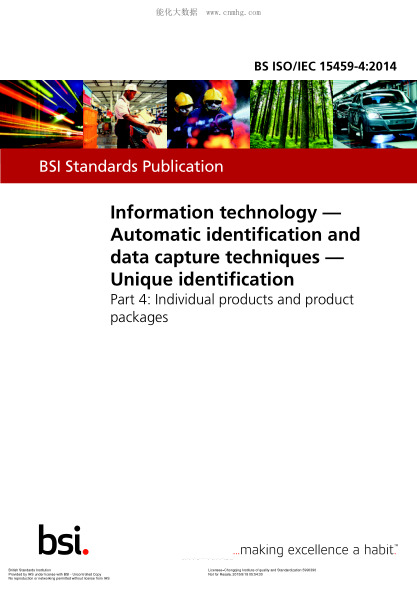 BS ISO/IEC 15459-4-2014 信息技術(shù) 自動(dòng)識別和數據采集技術(shù) 唯一標識符 單個(gè)產(chǎn)品和產(chǎn)品包裝 Information technology. Automatic identification and data capture techniques. Unique identification. Individual products and product packages