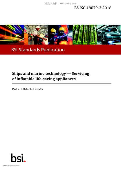 BS ISO 18079-2-2018 Ships and marine technology. Servicing of inflatable life-saving appliances. Inflatable life rafts