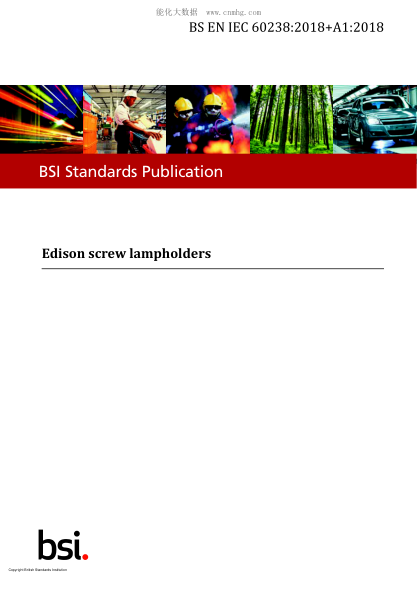 BS EN IEC 60238-2018+A1-2018 Edison screw lampholders. Amendment 1