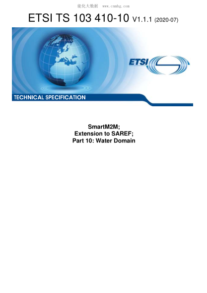 ETSI TS 103 410-10-2020 Smartm2M; Extension To Saref; Part 10: Water Domain