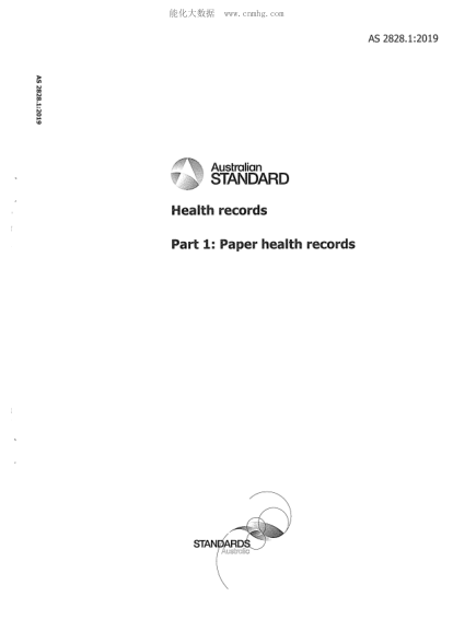 AS 2828.1-2019 Health records Part 1: Paper-based health records