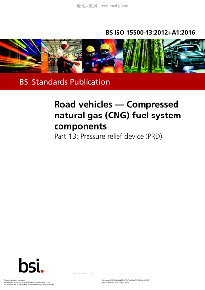 BS ISO 15500-13-2012+A1-2016 道路車(chē)輛 壓縮天然氣(CNG)燃料系統部件 卸壓裝置(PRD) Road vehicles. Compressed natural gas (CNG) fuel system components. Pressure relief device (PRD)