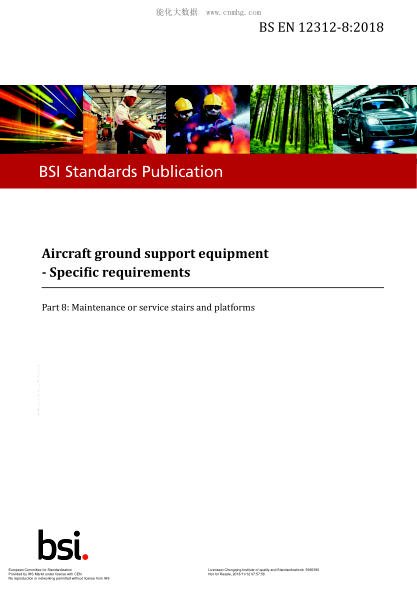 EN 12312-8-2018 Aircraft ground support equipment - Specific requirements - Part 8: Maintenance or service stairs and platforms