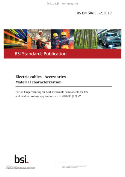 BS EN 50655-2-2017 Electric Cables. Accessories. Material Characterization. Fingerprinting For Heat Shrinkable Components For Low And Medium Voltage Applications Up To 20,8/36 (42) Kv