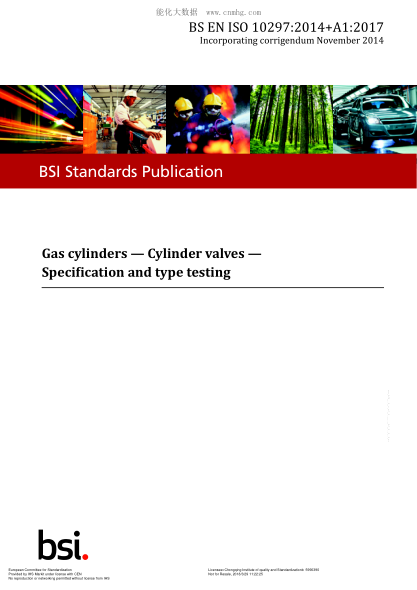 EN ISO 10297-2014+A1-2017 Gas cylinders. Cylinder valves. Specification and type testing. Amendment 1:Pressure drums and tubes (ISO 10297:2014/Amd 1:2017)