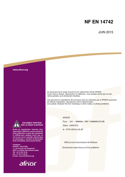 NF EN 14742-2015 Characterization of sludges - Laboratory chemical conditioning procedure