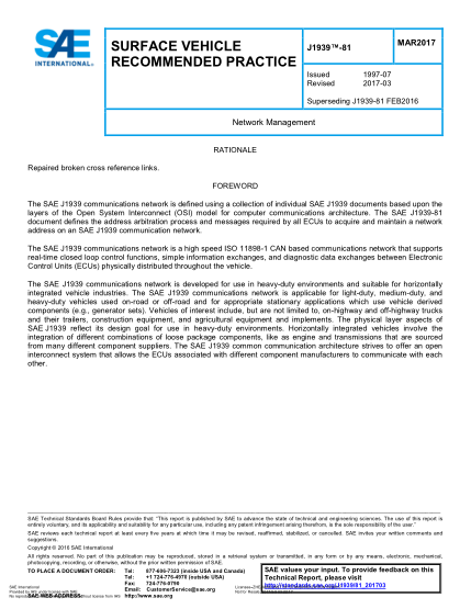 SAE J1939-81-2017 Network Management