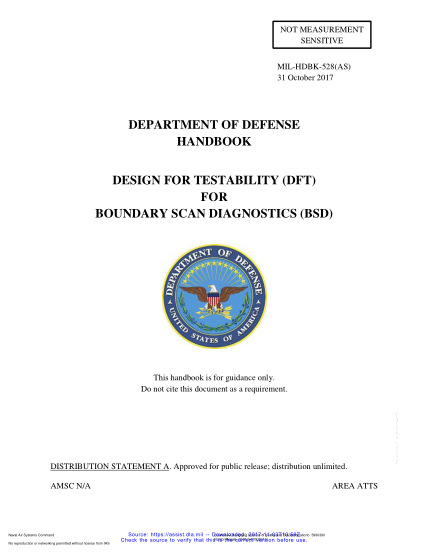 NAVY MIL-HDBK-528-2017 Design For Testability (Dft) For Boundary Scan Diagnostics (Bsd)