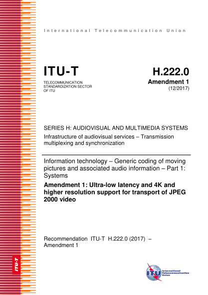 ITU-T H.222.0-2015 Information technology – Generic coding of moving pictures and associated audio information: Systems