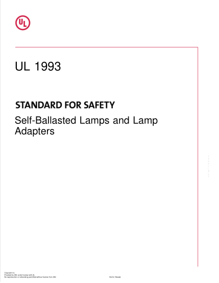 UL 1993-2012 UL Standard for Safety Self-Ballasted Lamps and Lamp Adapters (Fourth Edition)