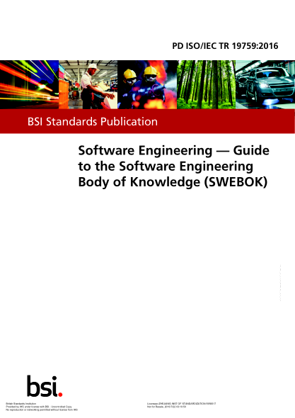 PD ISO/IEC TR 19759-2016 軟件工程 軟件工程知識體系指南(SWEBOK) Software Engineering. Guide to the software engineering body of knowledge (SWEBOK)