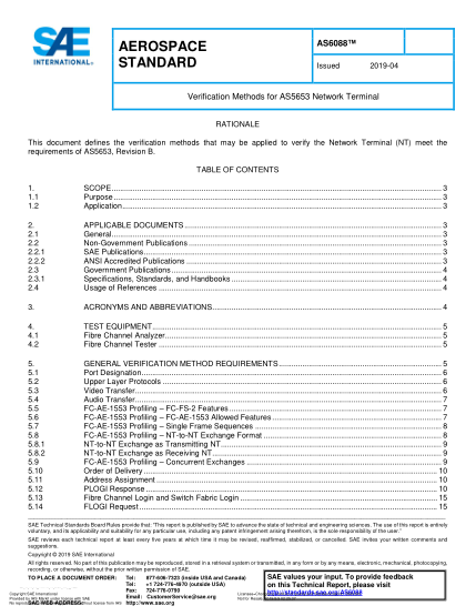 SAE AS6088-2019 Verification Methods For As5653 Network Terminal
