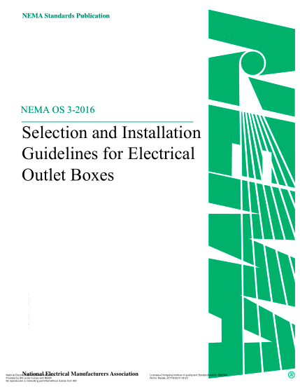 NEMA OS 3-2016 Selection and Installation Guidelines for Electrical Outlet Boxes