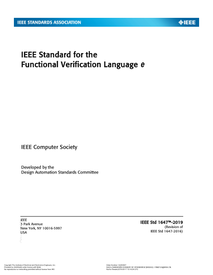 IEEE 1647-2019 Functional Verification Language e (IEEE Computer Society)