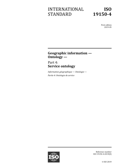 ISO 19150-4-2019 地理信息本體--第4部分:服務(wù)本體 Geographic information — Ontology — Part 4: Service ontology