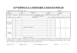 生產(chǎn)經(jīng)營(yíng)單位從業(yè)人員調崗和重新上崗安全培訓考核記錄(1)doc