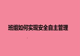 班組如何實(shí)現安全自主管理pptx