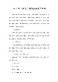 2023“兩會(huì )”期間安全生產(chǎn)工作方案匯編(9頁(yè))docx