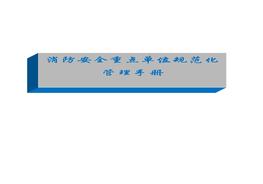 消防安全重點(diǎn)單位規范化管理手冊docx