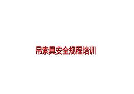 吊索具安全規程ppt