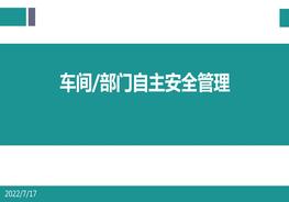 車(chē)間部門(mén)如何實(shí)現自主安全管理pptx