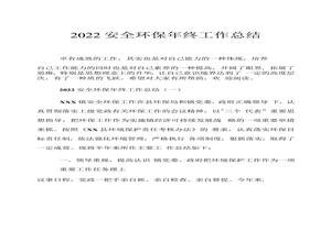 2022安全環(huán)保年終工作總結(12頁(yè))docx