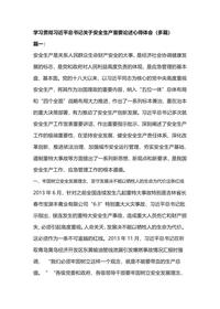 學(xué)習貫徹習近平總書(shū)記關(guān)于安全生產(chǎn)重要論述心得體會(huì )docx