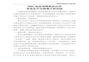 安全生產(chǎn)大檢查大排查工作總結docx