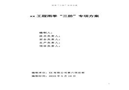 雨季“三防”專(zhuān)項方案doc