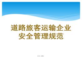 道路旅客運輸企業(yè)安全管理規范ppt