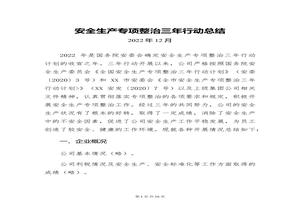 安全生產(chǎn)專(zhuān)項整治三年行動(dòng)總結-新版docx
