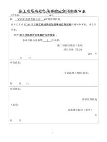 施工現場(chǎng)高處墜落事故應急預案doc