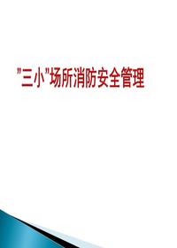 “三小”場(chǎng)所消防安全管理ppt