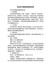 安全生產(chǎn)精細化管理實(shí)施方案docx