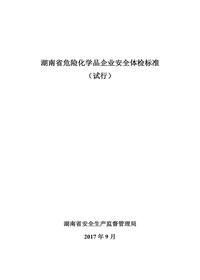 湖南省危險化學(xué)品企業(yè)安全體檢標準(試行)docx