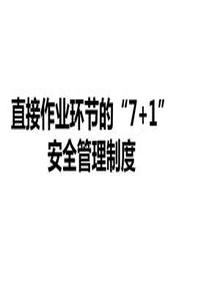 直接作業(yè)環(huán)節的“7+1”安全管理制度ppt