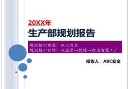 生產(chǎn)部規劃報告ppt