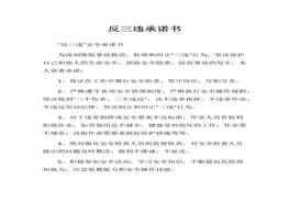 XX公司反“三違”安全承諾書(shū)docx