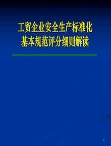 工貿企業(yè)安全生產(chǎn)標準化基本規范評分細則解讀ppt