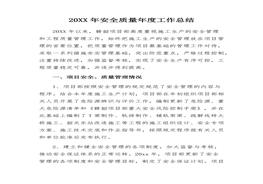 20XX年度安全質(zhì)量年度工作總結docx