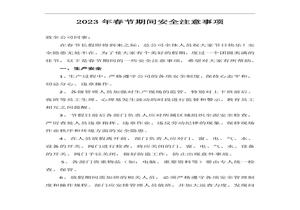 2023年春節期間安全注意事項(5頁(yè))docx